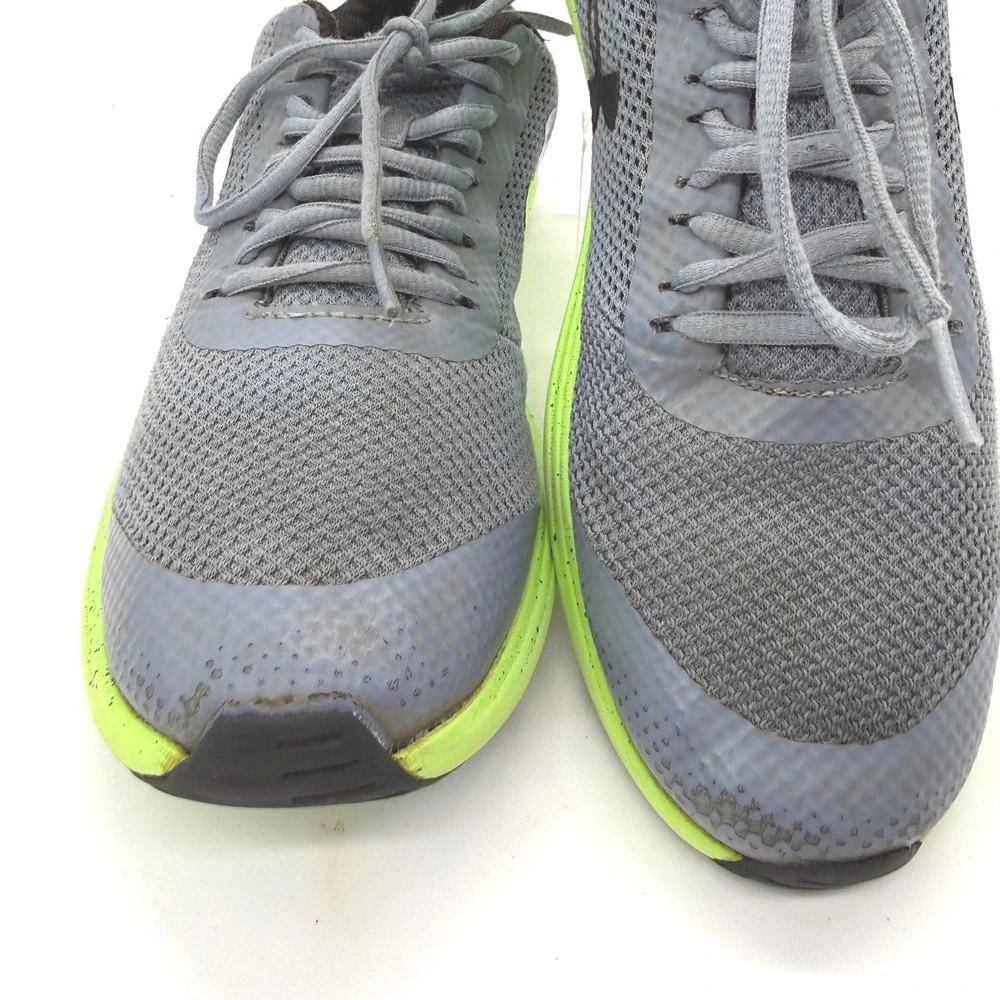 Under Armour Sneakers Kids 6.5Y Gray Lime Green Mesh Athletic Running Shoes